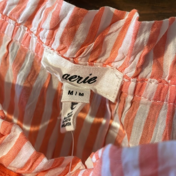 NWT Aerie Peach & White Striped Tank W/ Tie Straps - Picture 2 of 5